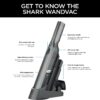 Shark WV201 WANDVAC Handheld Vacuum, Lightweight at 1.4 Pounds with Powerful Suction, Charging Dock, Single Touch Empty and Detachable Dust Cup