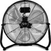 Simple Deluxe 20 Inch 3-Speed High Velocity Heavy Duty Metal Industrial Floor Fans Quiet for Home, Commercial, Residential, and Greenhouse Use, Outdoor Indoor, Black, 1-Pack