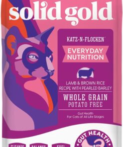 Solid Gold Katz-n-Flocken Lamb & Brown Rice Recipe with Pearled Barley Whole Grain Dry Cat Food 12 Pound (Pack of 1)