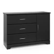 Storkcraft 03663-11B Brookside 3-Drawer Black Combo Dresser 33.43 in. H x 47.24 in. W x 16.73 in. D