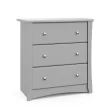 Storkcraft 03663-30F Crescent 3-Drawer Pebble Gray Chest (33.4 in. H x 31.5 in. W x 17 in. D)