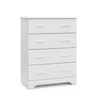 Storkcraft 03664-101 Brookside 4-Drawer White Dresser 39.76 in. H x 30.91 in. W x 16.73 in. D