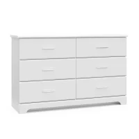 Storkcraft 03666-101 Brookside 6-Drawer White Dresser