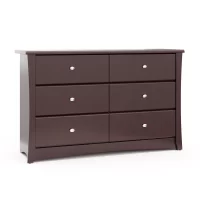 Storkcraft 03666-309 Crescent 6-Drawer Espresso Dresser (33.5 in. H x 53.4 in. W x 16.8 in. D)