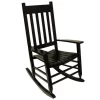 Style Selections TA7001 Black Wood Frame Rocking Chair(s) with Slat Seat