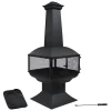 Sunnydaze Decor  57-in H x 22-in D x 22-in W Black Steel Chiminea (KF-607)