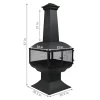 Sunnydaze Decor  57-in H x 22-in D x 22-in W Black Steel Chiminea (KF-607)
