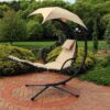 Sunnydaze Decor  Black Metal Frame Stationary Chaise Lounge Chair(s) with Off-white Cushioned Seat (HH-FLC-BEIGE)
