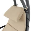 Sunnydaze Decor  Black Metal Frame Stationary Chaise Lounge Chair(s) with Off-white Cushioned Seat (HH-FLC-BEIGE)