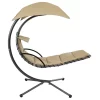 Sunnydaze Decor  Black Metal Frame Stationary Chaise Lounge Chair(s) with Off-white Cushioned Seat (HH-FLC-BEIGE)