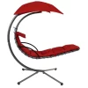 Sunnydaze Decor Black Metal Frame Stationary Chaise Lounge Chair(s) with Orange Cushioned Seat (FLC-BURNT ORANGE)