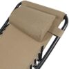 Sunnydaze Decor DL-016 2 Black Metal Frame Stationary Zero Gravity Chair(s) with Tan Sling Seat