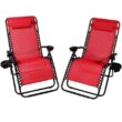 Sunnydaze Decor DL-816 2 Black Metal Frame Stationary Zero Gravity Chair(s) with Red Sling SeatSunnydaze Decor DL-816 2 Black Metal Frame Stationary Zero Gravity Chair(s) with Red Sling Seat