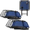 Sunnydaze Decor DL-996 2 Black Metal Frame Stationary Zero Gravity Chair(s) with Blue Sling Seat