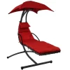 Sunnydaze Decor DL-CHL Black Metal Frame Hanging Chaise Lounge Chair(s) with Red Sling Seat