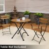 Sunnydaze Decor DMR-738 2 Black Metal Frame Stationary Dining Chair(s) with Slat Seat