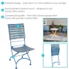 Sunnydaze Decor DMR-851 2 Blue Metal Frame Stationary Dining Chair(s) with Slat Seat