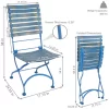 Sunnydaze Decor DMR-851 2 Blue Metal Frame Stationary Dining Chair(s) with Slat Seat