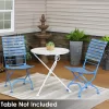 Sunnydaze Decor DMR-851 2 Blue Metal Frame Stationary Dining Chair(s) with Slat Seat