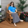 Sunnydaze Decor IEO-600 Brown Wood Frame Adirondack Chair(s) with Solid Seat