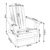 Sunnydaze Decor IEO-861 Gray Wood Frame Stationary Adirondack Chair(s) with Solid Seat
