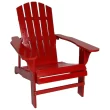 Sunnydaze Decor IEO-878 Red Wood Frame Stationary Adirondack Chair(s) with Solid Seat