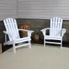 Sunnydaze Decor IEO-885-2PK 2 White Wood Frame Stationary Adirondack Chair(s) with Slat Seat