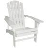 Sunnydaze Decor IEO-885 White Wood Frame Stationary Adirondack Chair(s) with Solid SeatSunnydaze Decor IEO-885 White Wood Frame Stationary Adirondack Chair(s) with Solid Seat