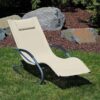 Sunnydaze Decor JON-596 2 Gray Metal Frame Chaise Lounge Chair(s) with Off-white Sling Seat Sunnydaze Decor JON-596 2 Gray Metal Frame Chaise Lounge Chair(s) with Off-white Sling Seat
