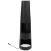 Sunnydaze Decor KF-591 49.25-in H x 14.25-in D x 14.25-in W Black Steel Chiminea