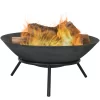 Sunnydaze Decor RCM-LG602 22-in W Silver Cast Iron Wood-Burning Fire Pit