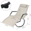 Sunnydaze Decor PL-694 2 Gray Metal Frame Chaise Lounge Chair(s) with Off-white Sling Seat