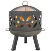 Sunnydaze Decor RCM-LG561N 26.5-in W Gray Cast Iron Wood-Burning Fire Pit