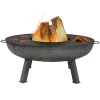 Sunnydaze Decor RCM-LG803 45-in W Gray Cast Iron Wood-Burning Fire Pit