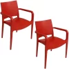 Sunnydaze Decor TLA-155-2PK 2 Stackable Red Plastic Frame Stationary Dining Chair(s) with Solid SeatSunnydaze Decor TLA-155-2PK 2 Stackable Red Plastic Frame Stationary Dining Chair(s) with Solid Seat
