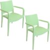 Sunnydaze Decor TLA-186-2PK 2 Stackable Green Plastic Frame Stationary Dining Chair(s) with Solid SeatSunnydaze Decor TLA-186-2PK 2 Stackable Green Plastic Frame Stationary Dining Chair(s) with Solid Seat