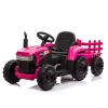 TOBBI TH17K0487 12-Volt Kids Ride On Tractor Electric Car Truck with Trailer/LED Lights/Music and Bluetooth, Pink