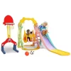 TOBBI TH17K0757 5 in 1 Toddler Slide and Swing Playset Indoor Outdoor Play Ground, Red Plus Yellow