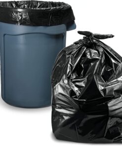 Tasker 45 Gallon Trash Bags, (Huge 100 Count wTies) Extra Large Black Heavy Duty Garbage Bags - 39 Gallon - 40 Gallon - 42 Gallon - 44 Gallon - 45 Gallon Large Trash Bag