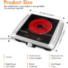 Techwood Hot Plate Electric Stove Single Burner Countertop Infrared Ceramic Cooktop, 1500W Timer and Touch Control, Portable Compatible All Cookware, Ceramic Glass & Stainless Steel Easy to Clean