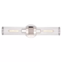 VAXCEL W0389 Levitt 19.25-in 2-Light Polished Nickel Modern/Contemporary Vanity Light Bar