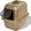 Van Ness Pets Odor Control Large Enclosed Sifting Cat Pan with Odor Door, Hooded, Beige, CP66
