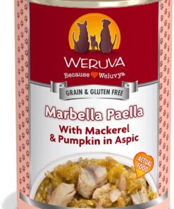 Weruva Marbella Paella with Mackerel & Pumpkin in Aspic Grain-Free Canned Dog Food 14oz Can (Pack of 12)