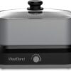 West Bend 87905 Slow Cooker Large Capacity Non-stick Variable Temperature Control Includes Travel Lid and Thermal Carrying Case, 5-Quart, Silver