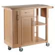 Winsome Wood 89443 Wood Base with Wood Top Rolling Kitchen Cart (18.98-in x 42.52-in x 35.63-in)