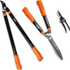 iGarden 3 Piece Combo Garden Tool Set with Lopper, Hedge Shears and Pruner Shears, Tree & Shrub Care Kit
