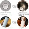 koodee 20 oz Stainless Steel Skinny Tumblers (4 Pack) Double Wall Insulated Water Tumbler Cup with Straw, Lids and Straw Brushes (Baby blue,White,Pink,Sky ,Blue)