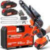 ‎BEI & HONG Mini Chainsaw Cordless 6-Inch with 2 Battery, Mini Power Chain Saw with Security Lock, Handheld Small Chainsaw for Tree Trimming Wood Cutting