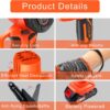 ‎BEI & HONG Mini Chainsaw Cordless 6-Inch with 2 Battery, Mini Power Chain Saw with Security Lock, Handheld Small Chainsaw for Tree Trimming Wood Cutting