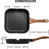 ESLITE LIFE 9.5 Inch Nonstick Grill Pan for Stove Tops with Lid Induction Compatible, PFOA & PTFEs Free